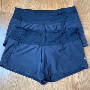 Lululemon Run Times Short II *4"  Bundle- 2 pair - Size 8 - black